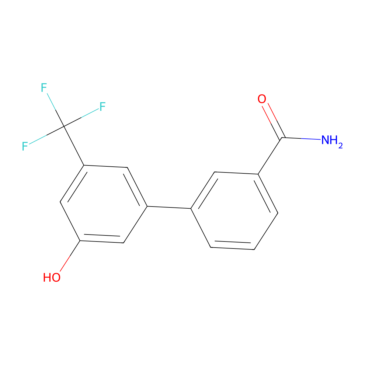 5-(3-Aminocarbonylphenyl)-3-trifluoromethylphenol molecular structure, CAS 1261900-75-7