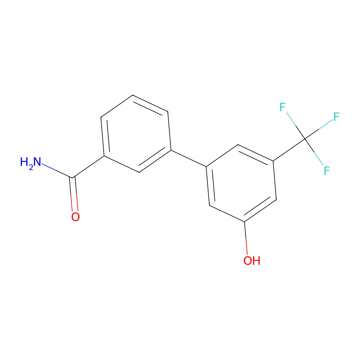 5-(3-Aminocarbonylphenyl)-3-trifluoromethylphenol molecular structure, CAS 1261900-75-7