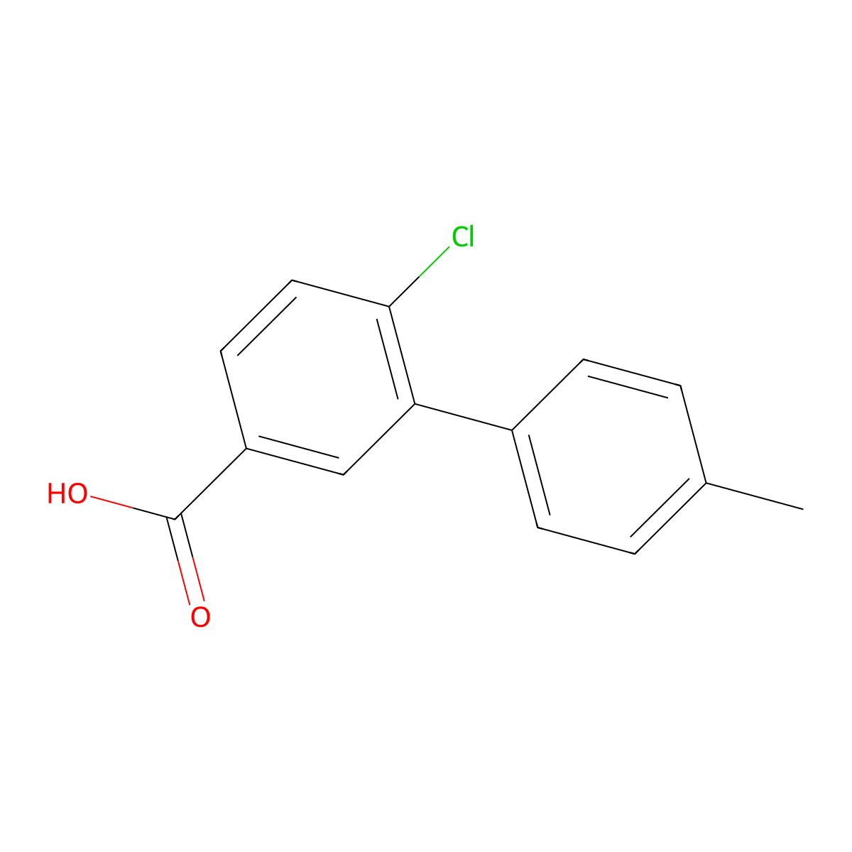 4-Chloro-3-(4-methylphenyl)benzoic acid molecular structure, CAS 1261900-80-4