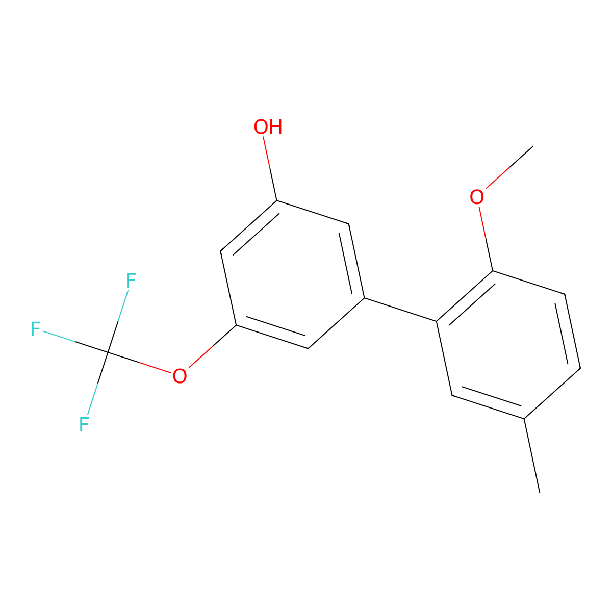 5-(2-Methoxy-5-methylphenyl)-3-trifluoromethoxyphenol molecular structure, CAS 1261900-81-5