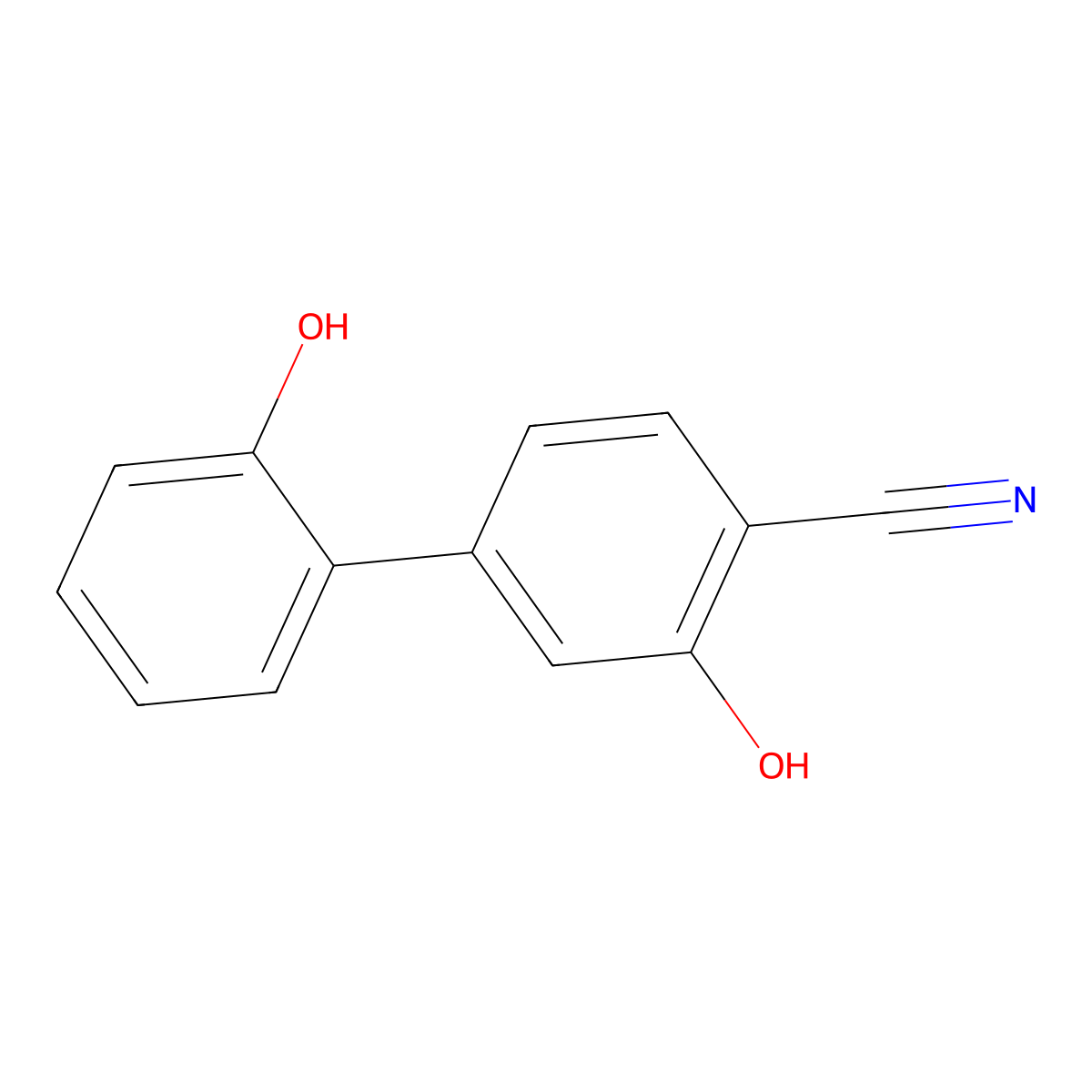 2-Cyano-5-(2-hydroxyphenyl)phenol molecular structure, CAS 1261900-84-8