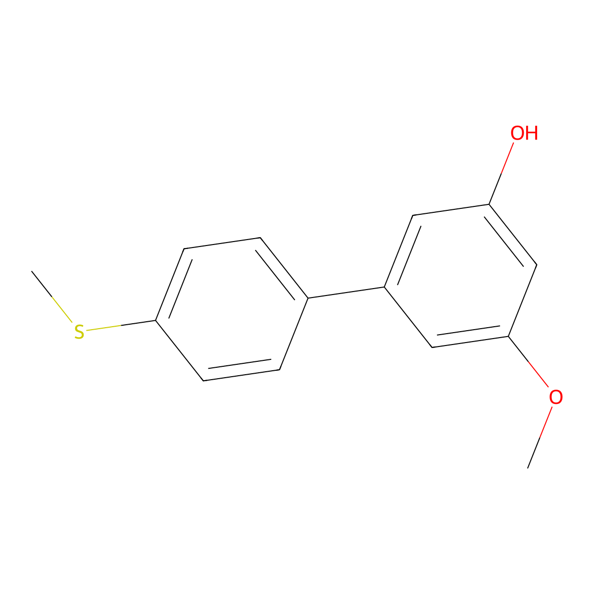 3-Methoxy-5-(4-methylsulfanylphenyl)phenol molecular structure, CAS 1261900-86-0