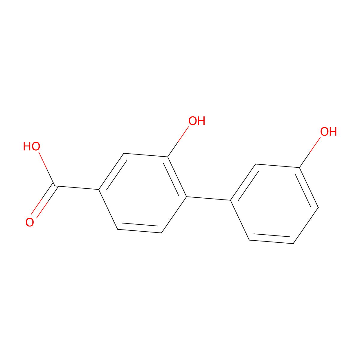 4-(3-Hydroxyphenyl)-3-hydroxybenzoic acid molecular structure, CAS 1261900-96-2
