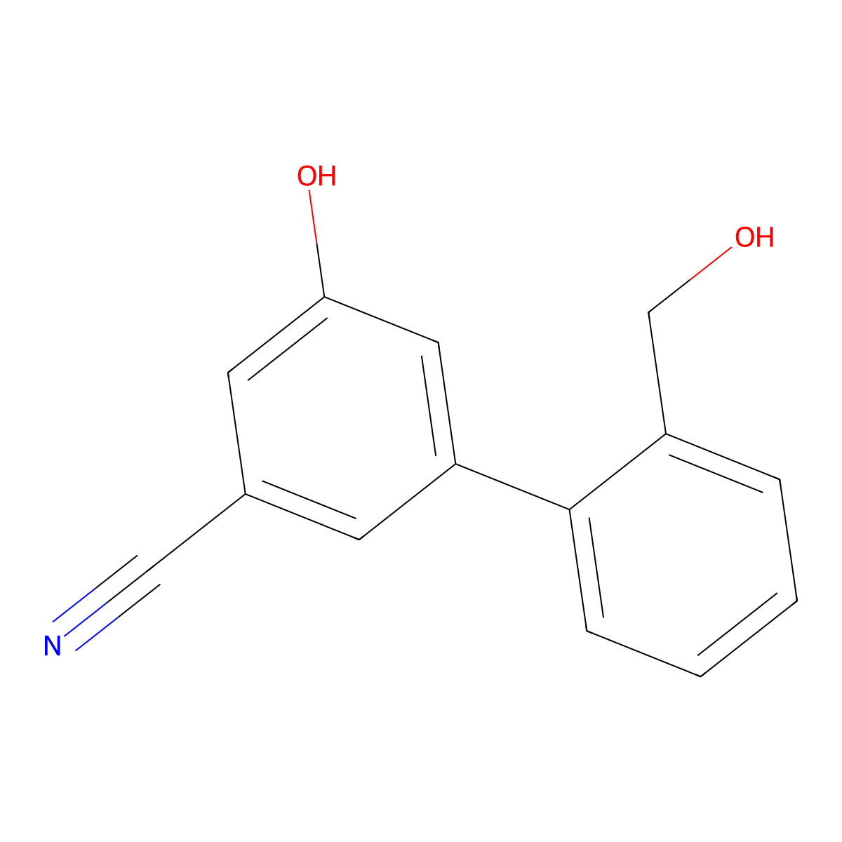3-Cyano-5-(2-hydroxymethylphenyl)phenol molecular structure, CAS 1261900-97-3
