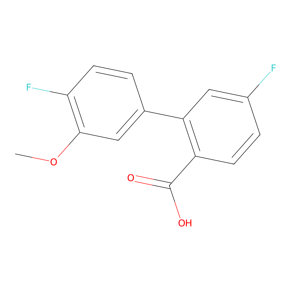 4-Fluoro-2-(4-fluoro-3-methoxyphenyl)benzoic acid molecular structure, CAS 1261901-01-2