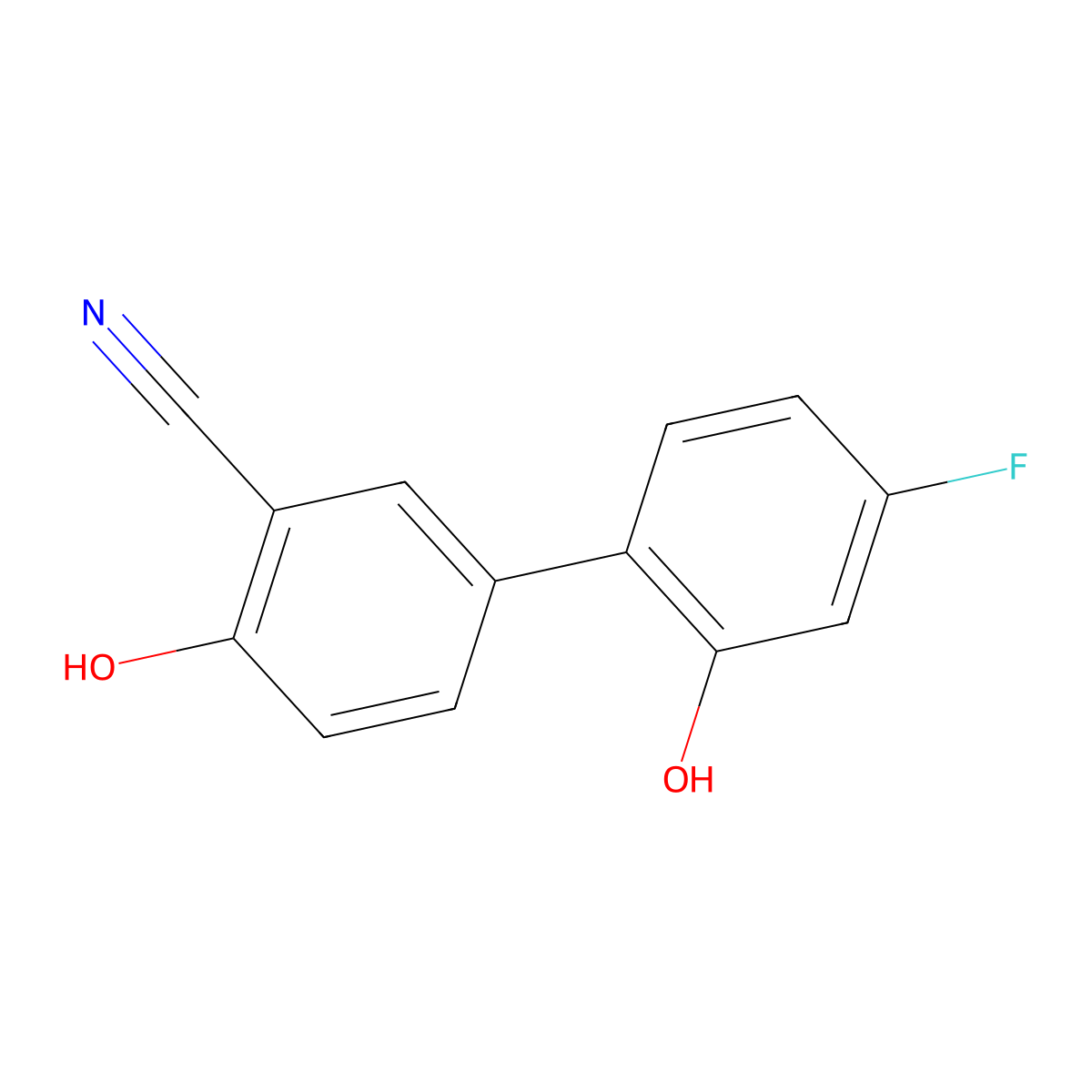 2-Cyano-4-(4-fluoro-2-hydroxyphenyl)phenol molecular structure, CAS 1261901-02-3