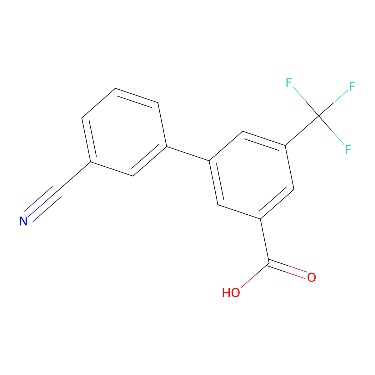 3-(3-Cyanophenyl)-5-trifluoromethylbenzoic acid molecular structure, CAS 1261901-06-7