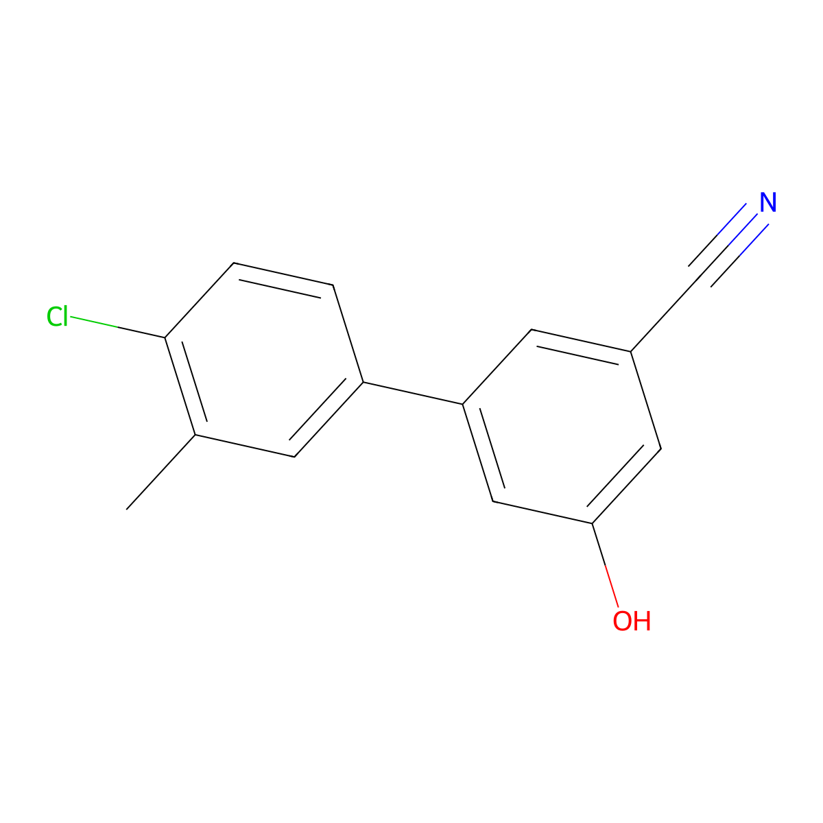5-(4-Chloro-3-methylphenyl)-3-cyanophenol molecular structure, CAS 1261901-16-9