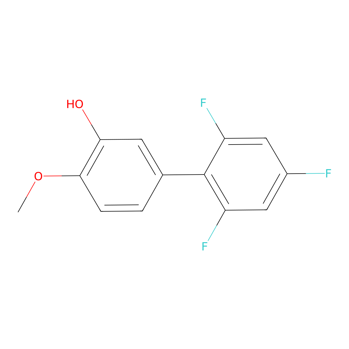 2-Methoxy-5-(2,4,6-trifluorophenyl)phenol molecular structure, CAS 1261901-20-5