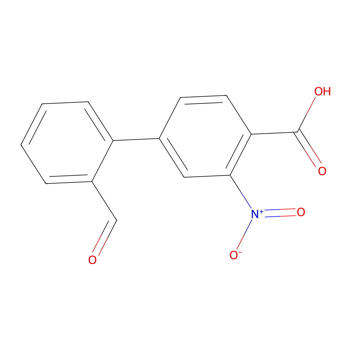 4-(2-Formylphenyl)-2-nitrobenzoic acid molecular structure, CAS 1261901-22-7
