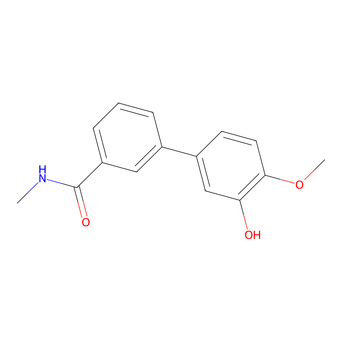 2-Methoxy-5-[3-(N-methylaminocarbonyl)phenyl]phenol molecular structure, CAS 1261901-29-4
