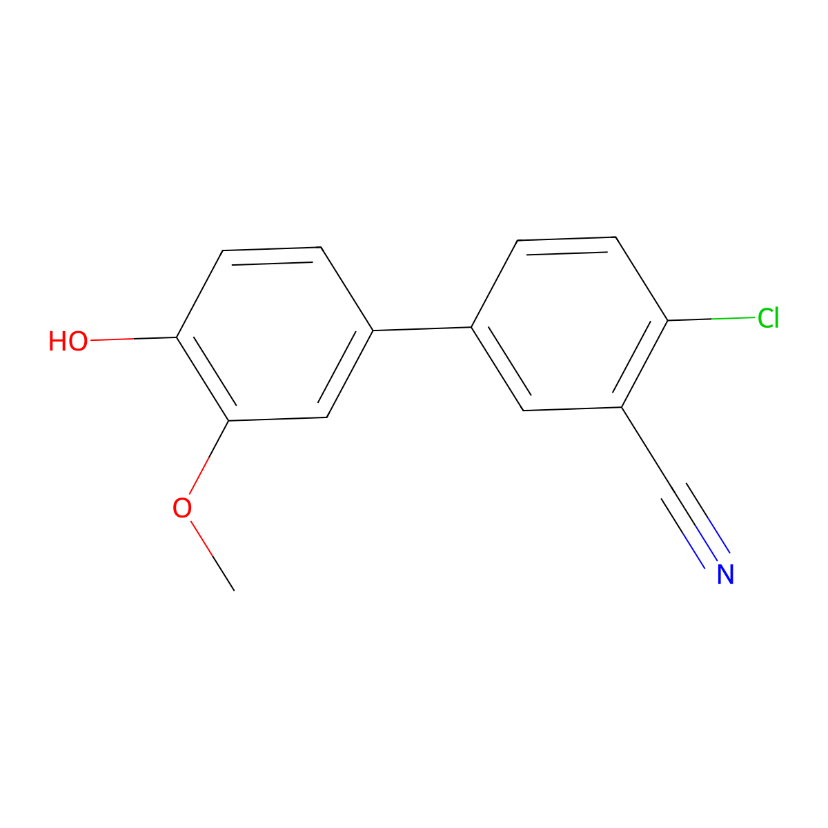 4-(4-Chloro-3-cyanophenyl)-2-methoxyphenol molecular structure, CAS 1261901-36-3