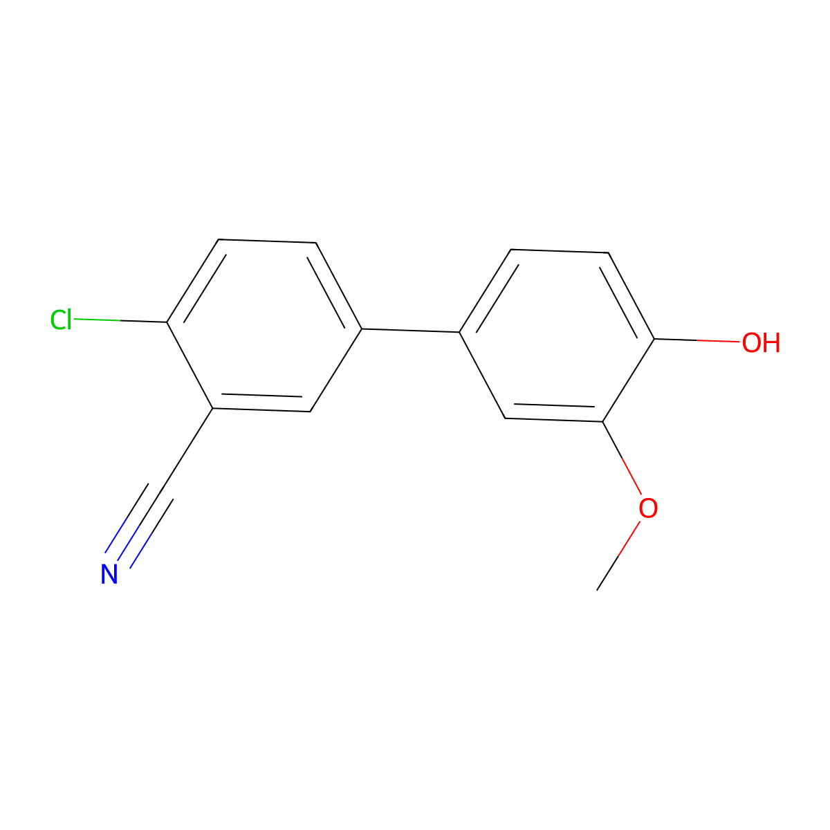 4-(4-Chloro-3-cyanophenyl)-2-methoxyphenol molecular structure, CAS 1261901-36-3