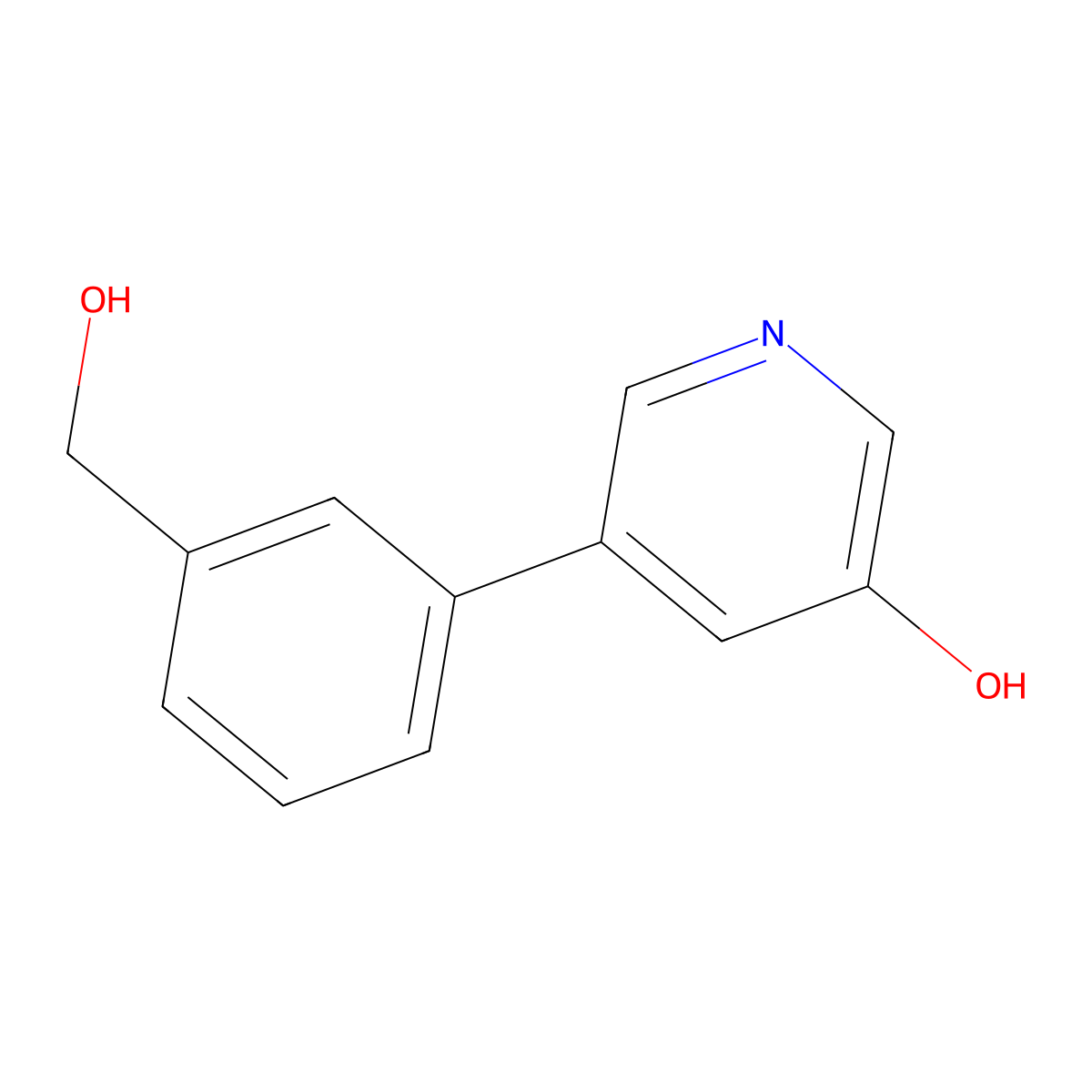 5-(3-(Hydroxymethyl)phenyl)pyridin-3-ol molecular structure, CAS 1261901-40-9