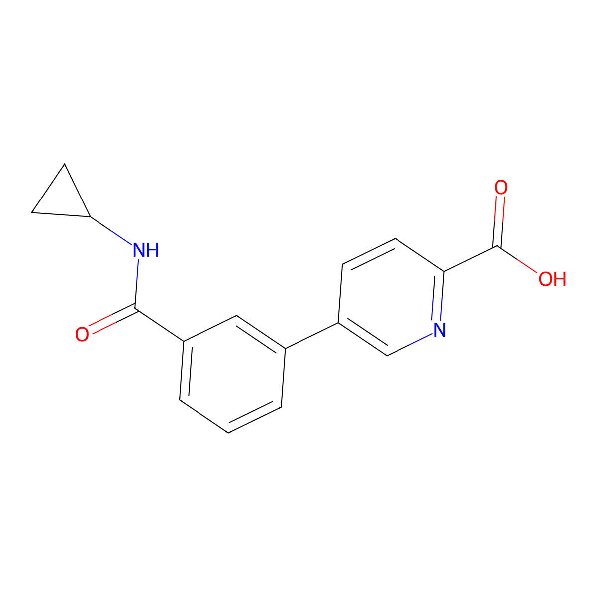 5-[3-(Cyclopropylaminocarbonyl)phenyl]picolinic acid molecular structure, CAS 1261901-44-3