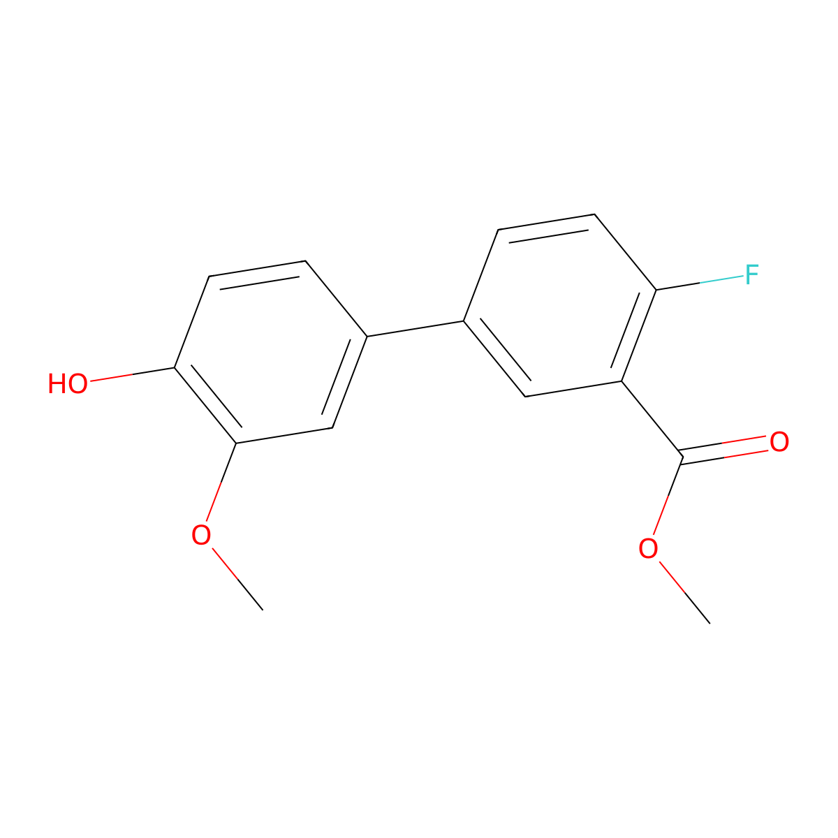 4-(4-Fluoro-3-methoxycarbonylphenyl)-2-methoxyphenol molecular structure, CAS 1261901-52-3