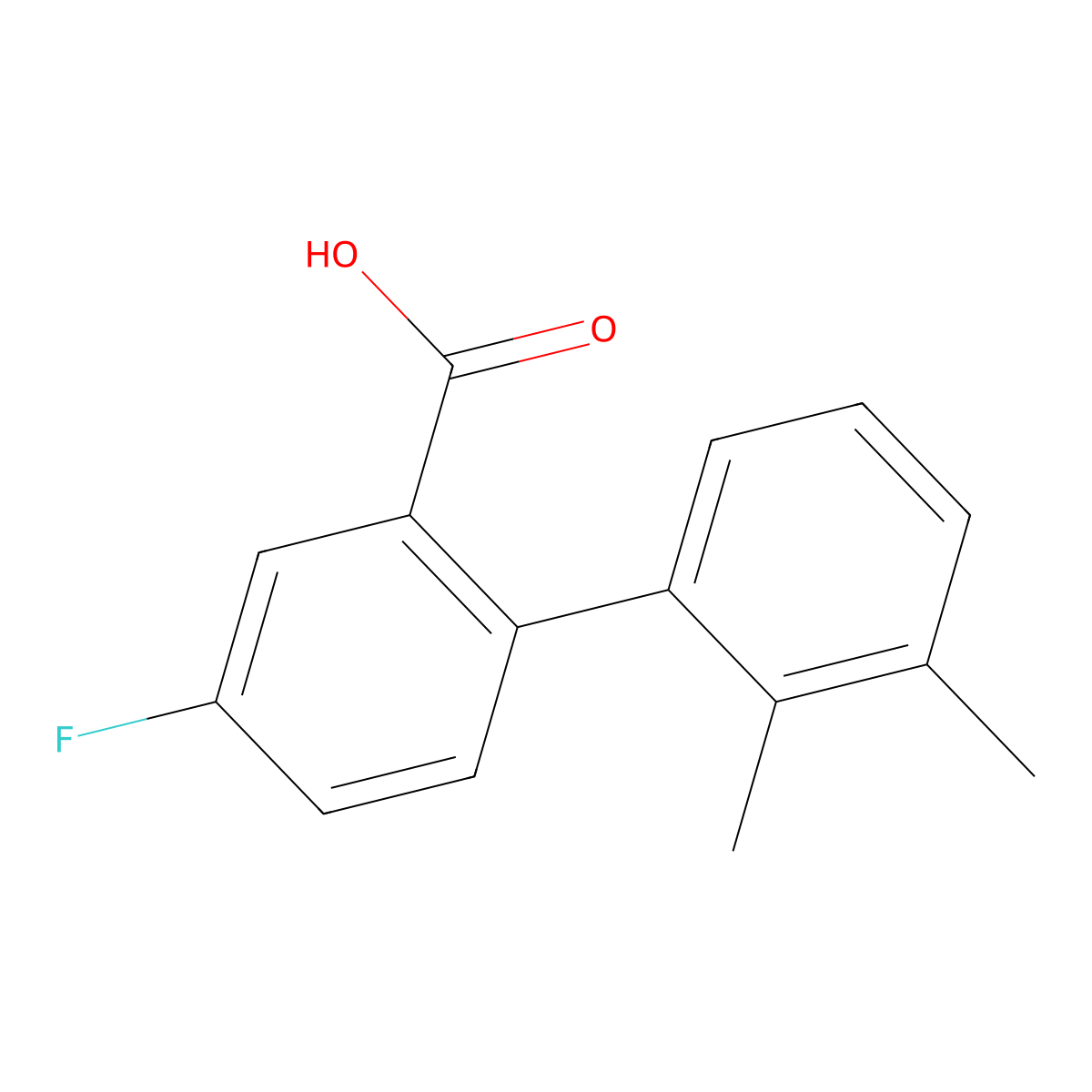 2-(2,3-Dimethylphenyl)-5-fluorobenzoic acid molecular structure, CAS 1261901-53-4
