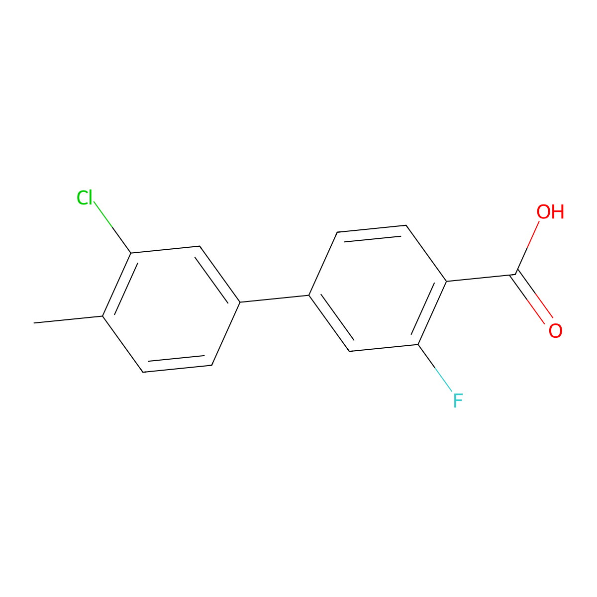 4-(3-Chloro-4-methylphenyl)-2-fluorobenzoic acid molecular structure, CAS 1261901-57-8