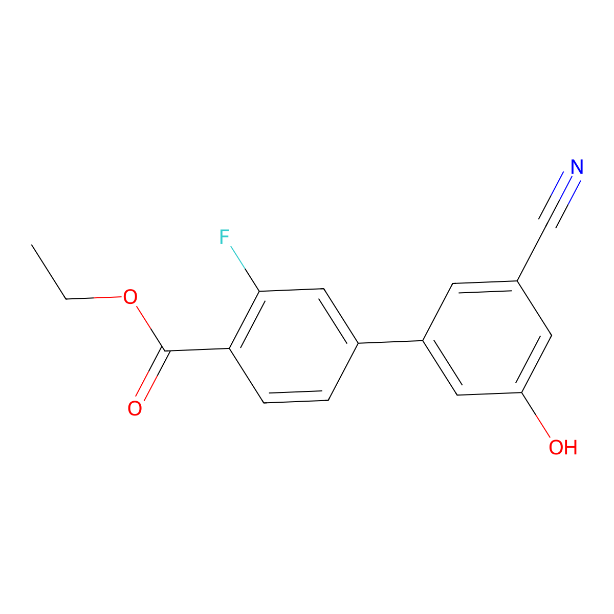 3-Cyano-5-[4-(ethoxycarbonyl)-3-fluorophenyl]phenol molecular structure, CAS 1261901-59-0
