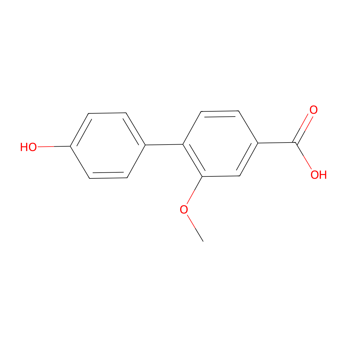 4-(4-Hydroxyphenyl)-3-methoxybenzoic acid molecular structure, CAS 1261901-65-8