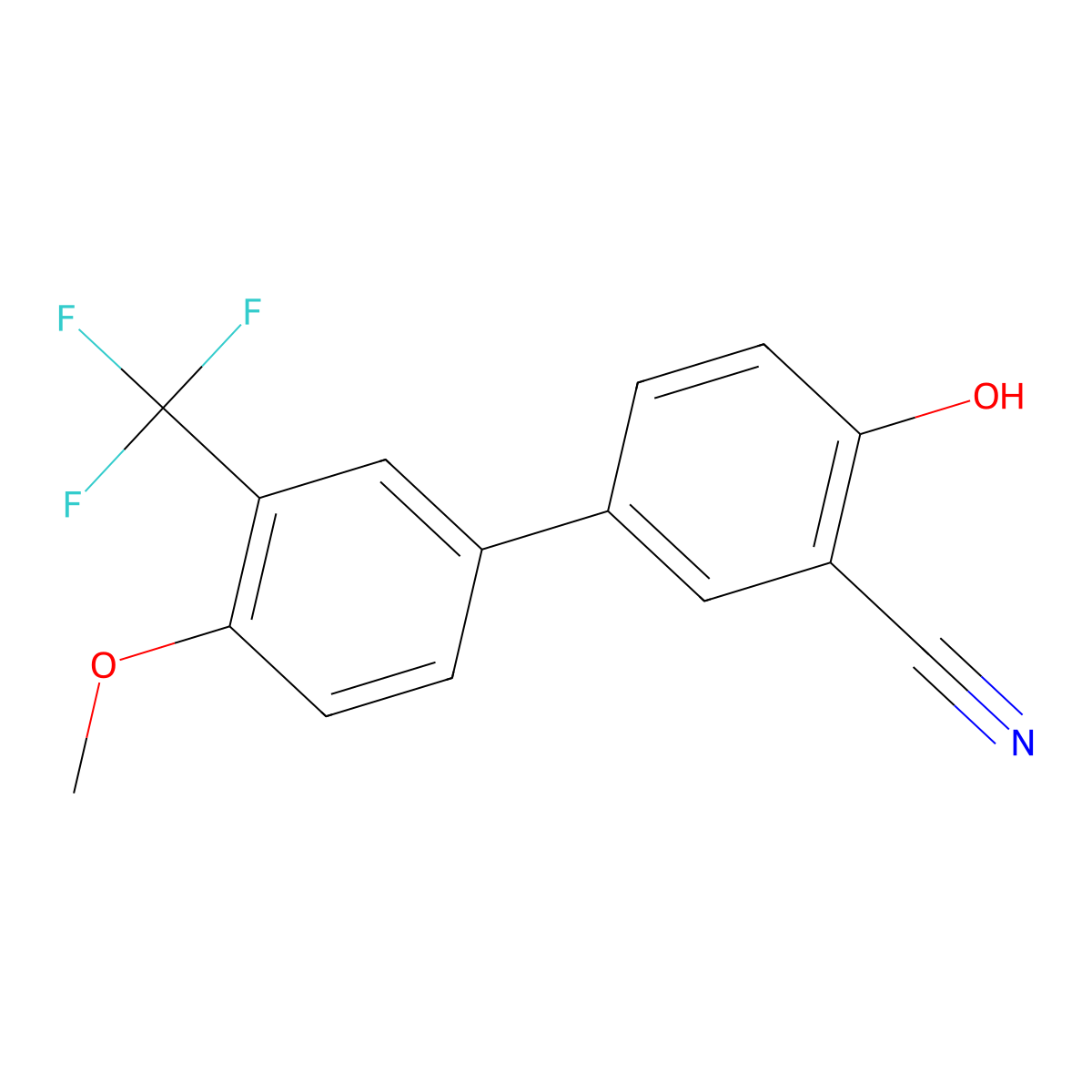 2-Cyano-4-(4-methoxy-3-trifluoromethylphenyl)phenol molecular structure, CAS 1261901-78-3