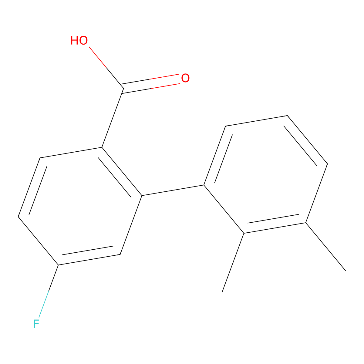 2-(2,3-Dimethylphenyl)-4-fluorobenzoic acid molecular structure, CAS 1261901-83-0