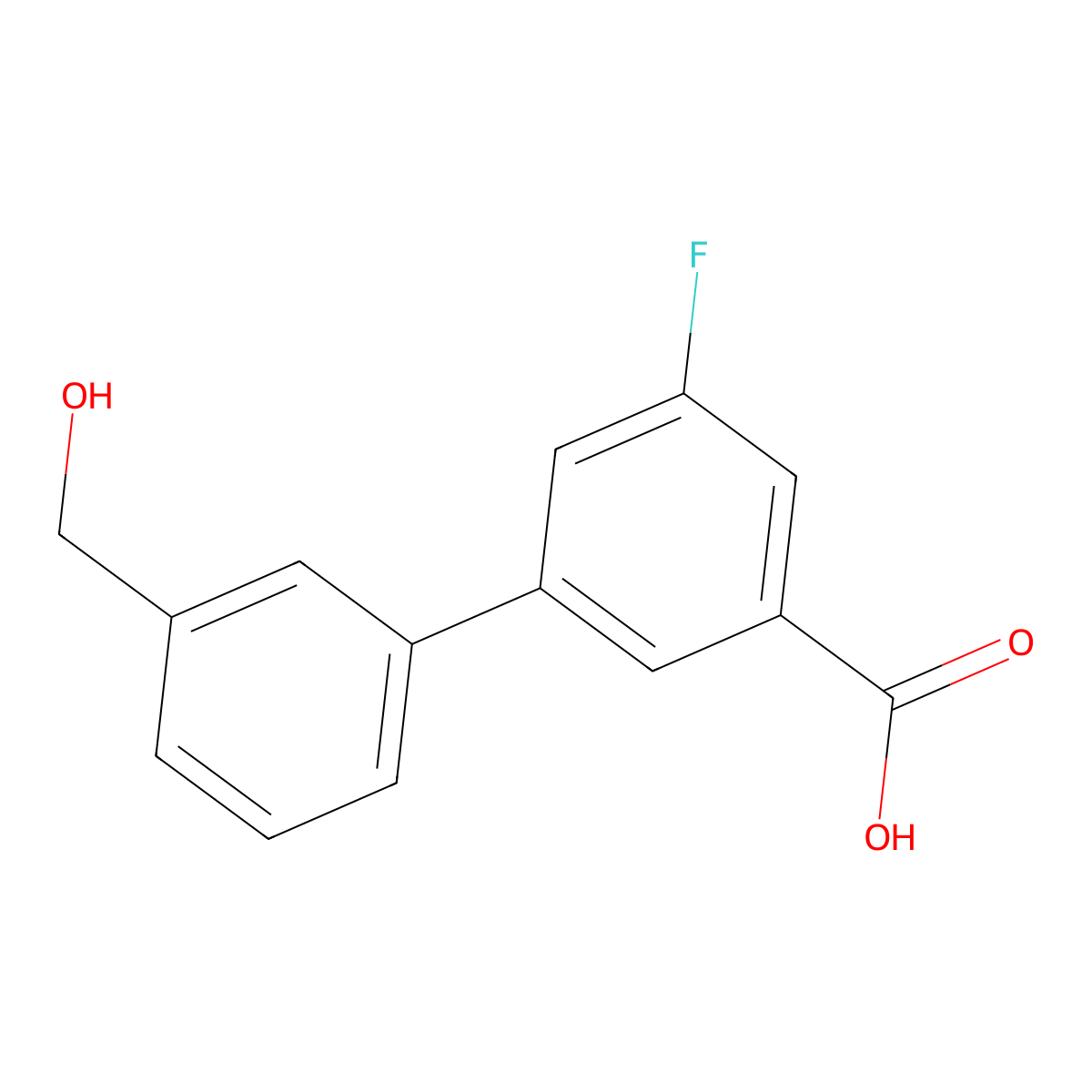 5-Fluoro-3-(3-hydroxymethylphenyl)benzoic acid molecular structure, CAS 1261901-84-1
