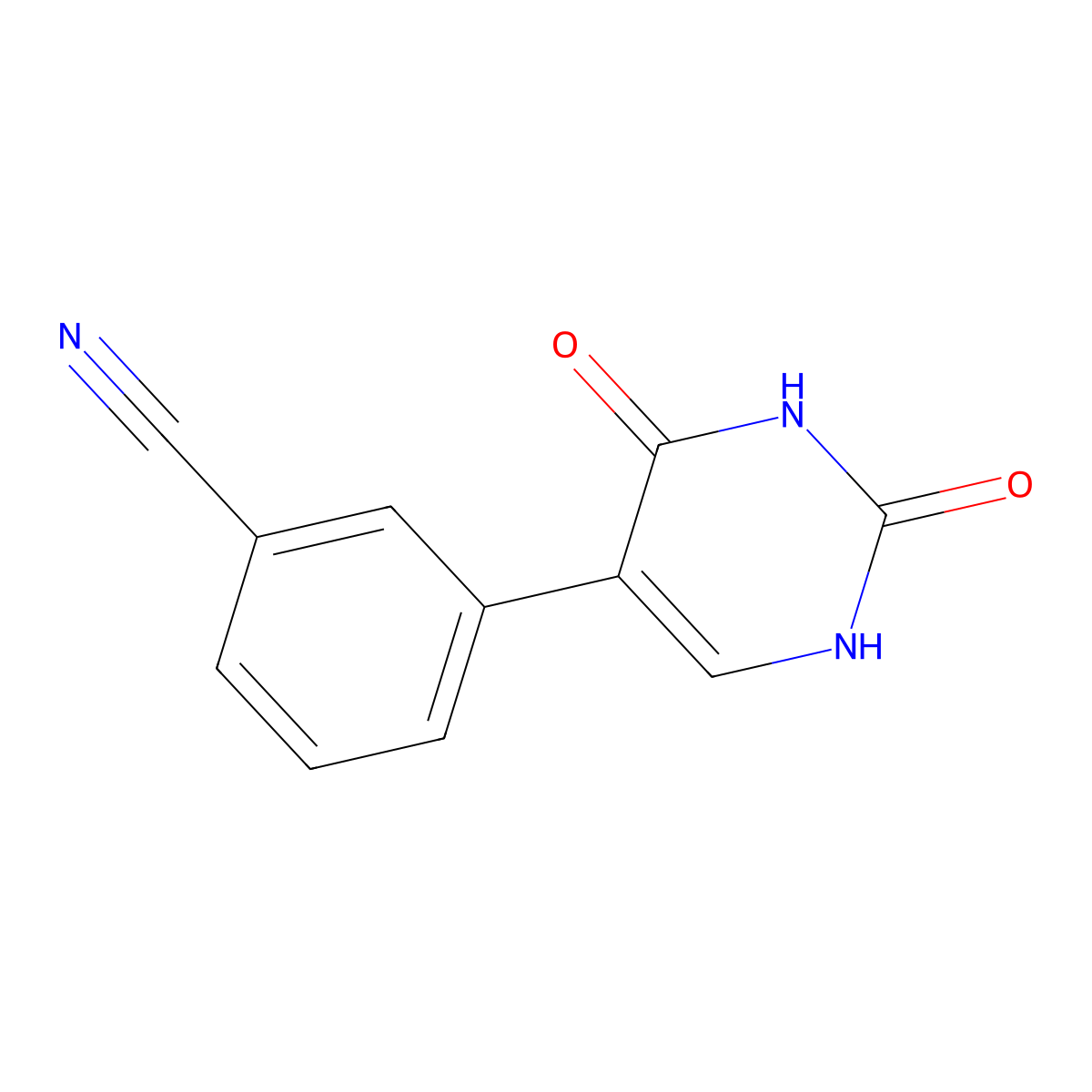 5-(3-Cyanophenyl)-(2,4)-dihydroxypyrimidine molecular structure, CAS 1261901-85-2