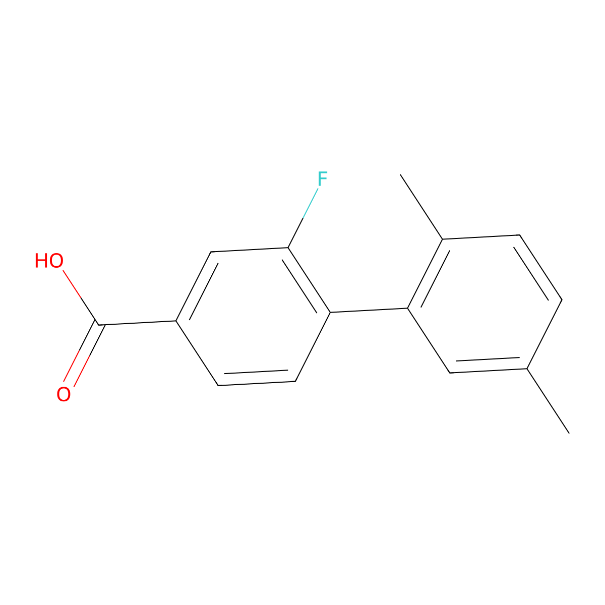 4-(2,5-Dimethylphenyl)-3-fluorobenzoic acid molecular structure, CAS 1261901-89-6