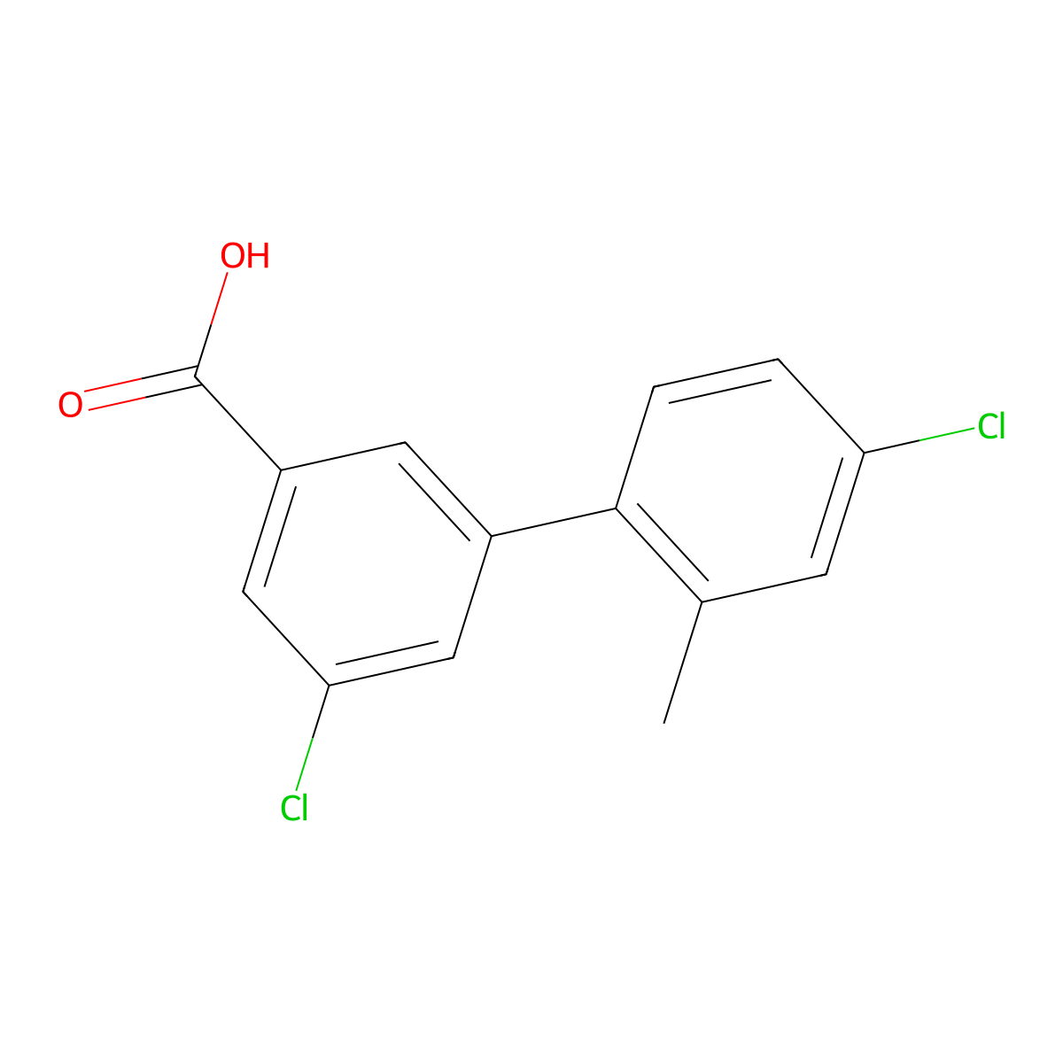 5-Chloro-3-(4-chloro-2-methylphenyl)benzoic acid molecular structure, CAS 1261901-90-9