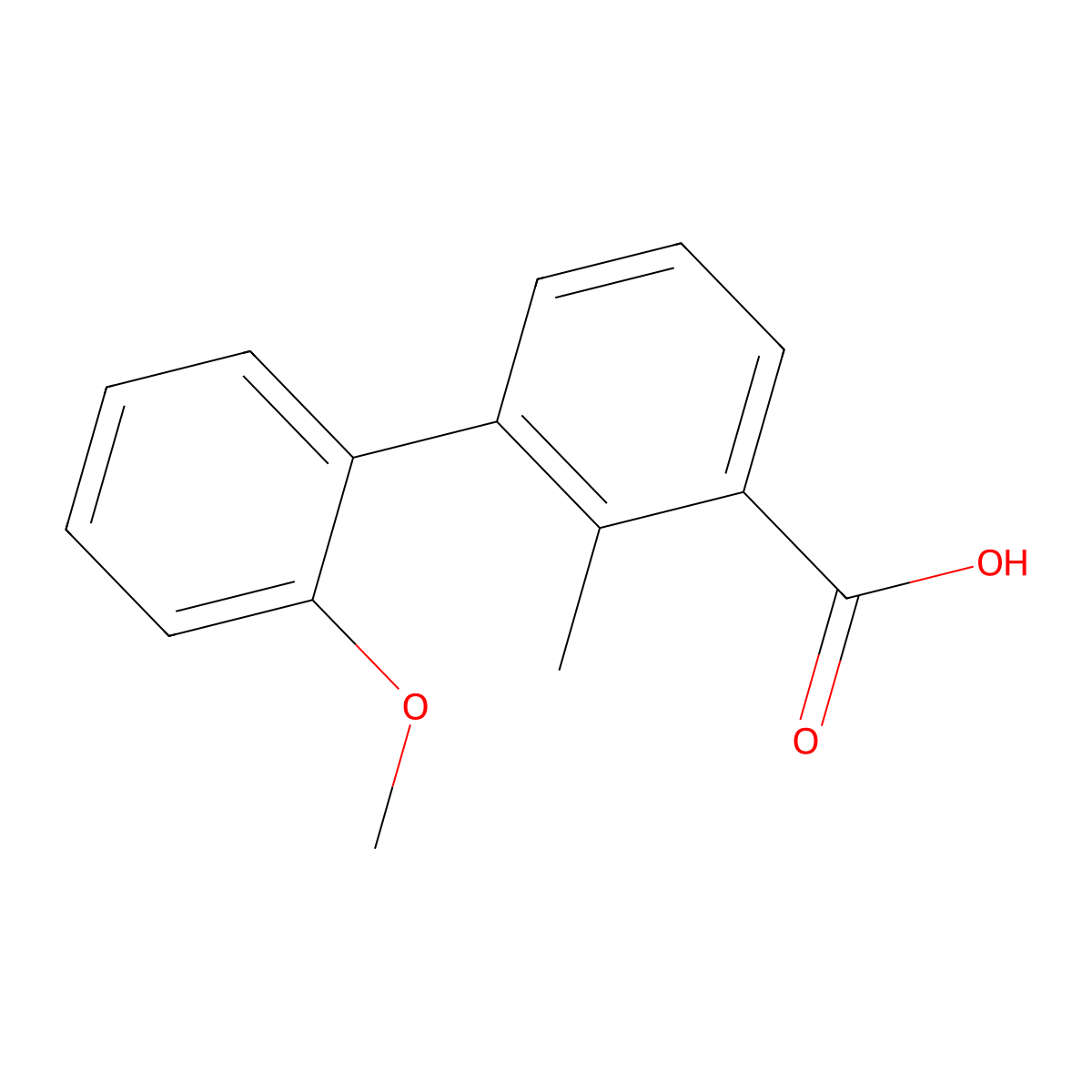 3-(2-Methoxyphenyl)-2-methylbenzoic acid molecular structure, CAS 1261902-11-7