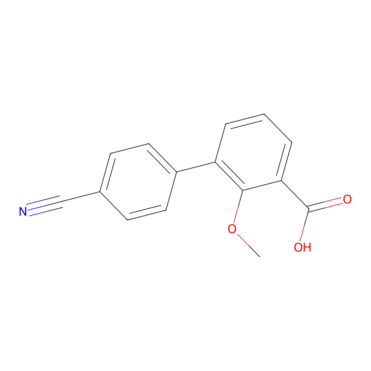 3-(4-Cyanophenyl)-2-methoxybenzoic acid molecular structure, CAS 1261902-16-2