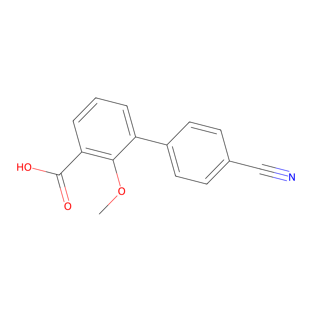 3-(4-Cyanophenyl)-2-methoxybenzoic acid molecular structure, CAS 1261902-16-2