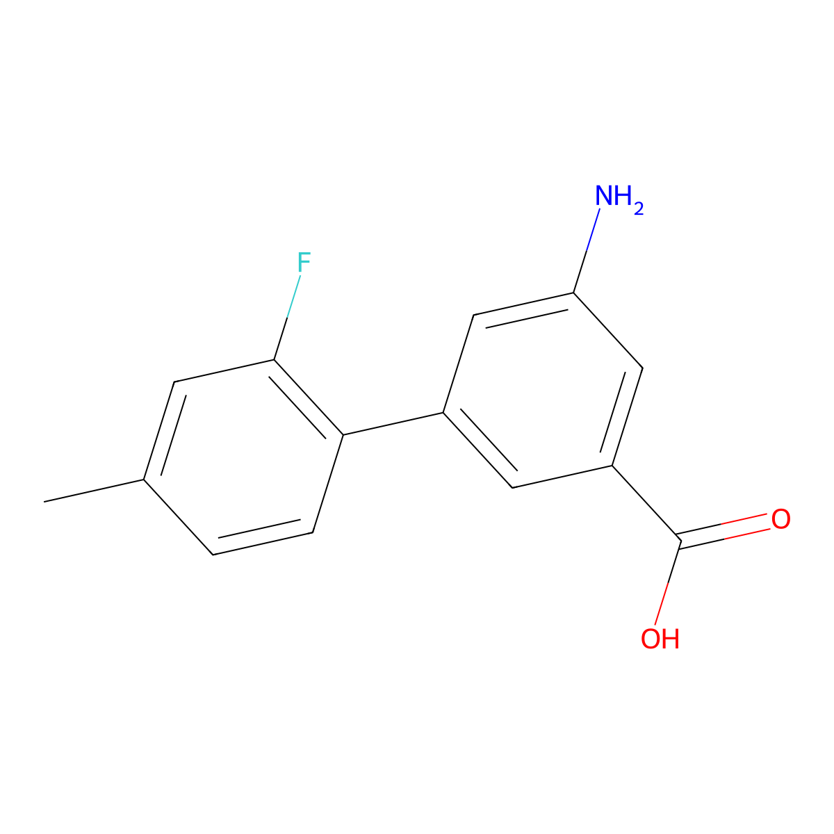 3-Amino-5-(2-fluoro-4-methylphenyl)benzoic acid molecular structure, CAS 1261902-43-5