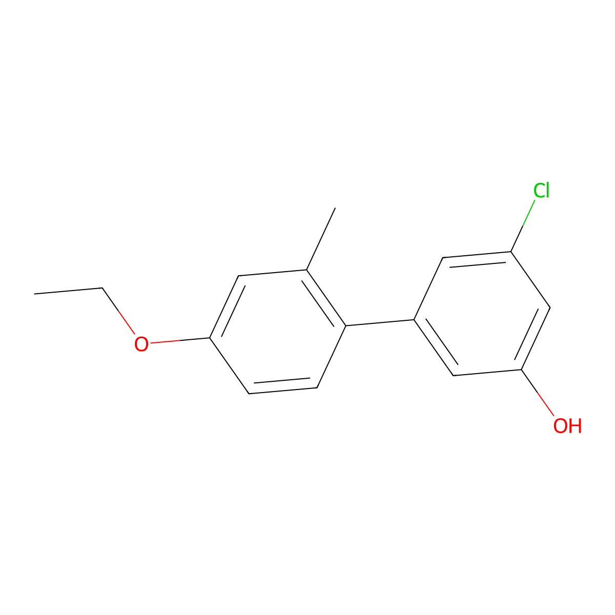 3-Chloro-5-(4-ethoxy-2-methylphenyl)phenol molecular structure, CAS 1261902-46-8