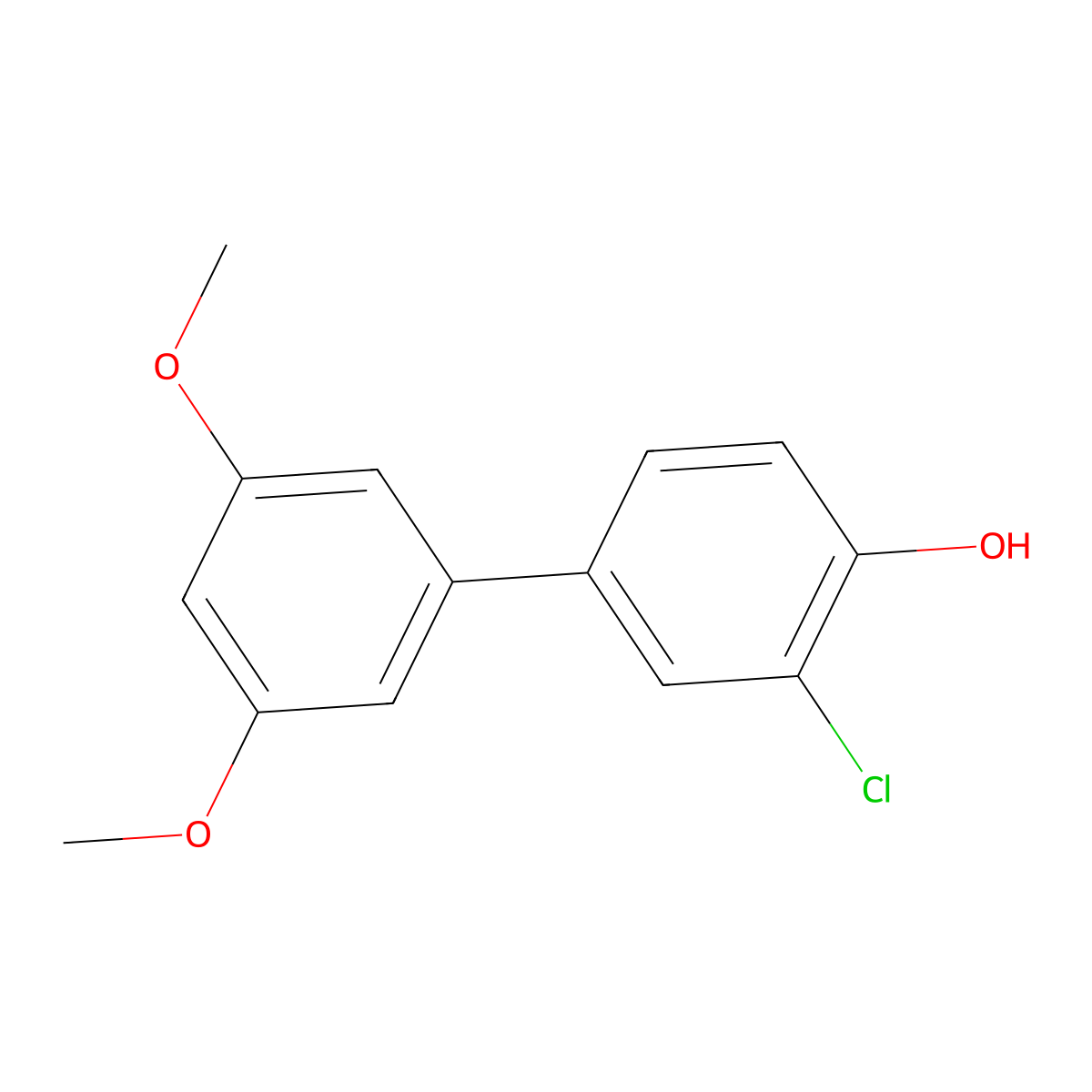 2-Chloro-4-(3,5-dimethoxyphenyl)phenol molecular structure, CAS 1261902-49-1