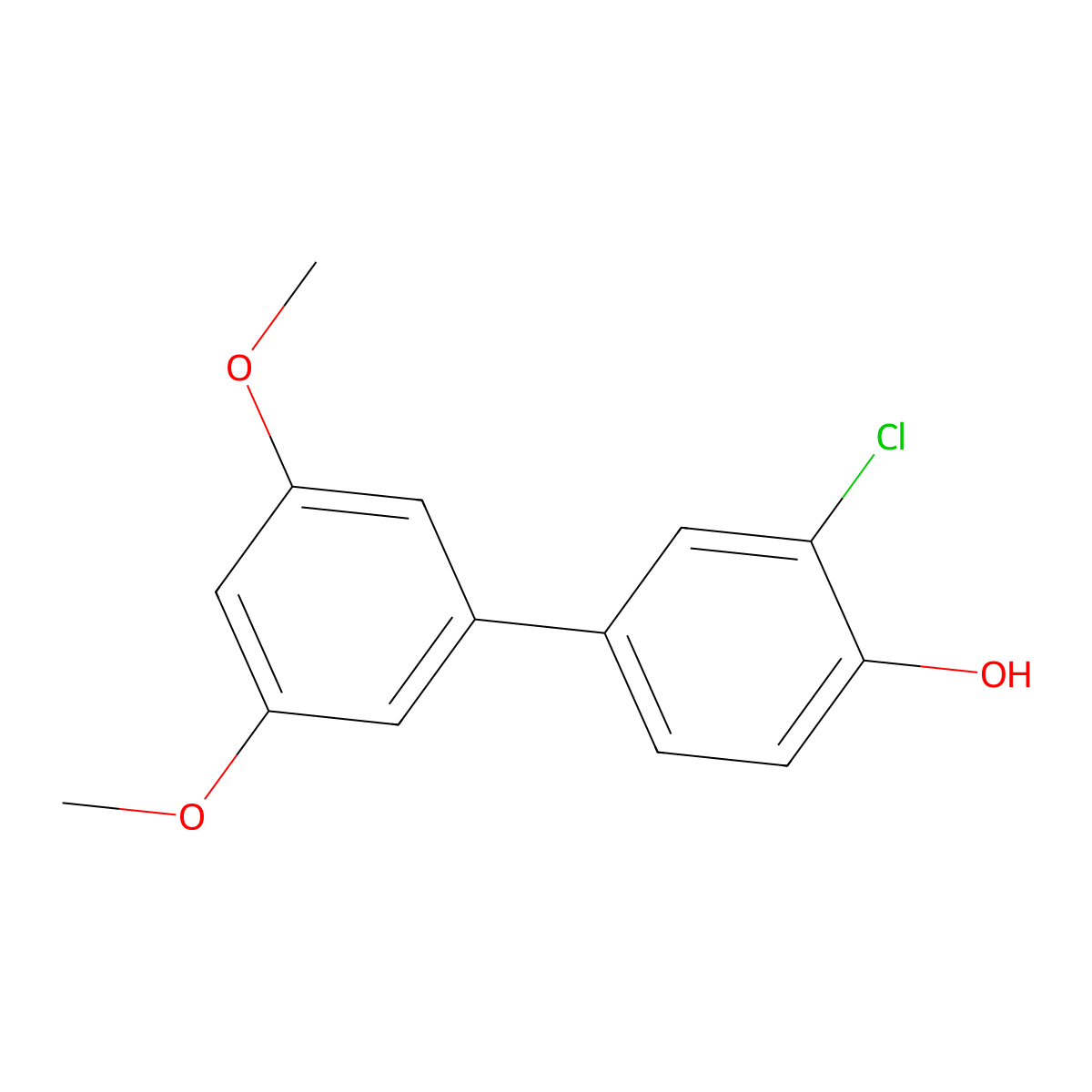 2-Chloro-4-(3,5-dimethoxyphenyl)phenol molecular structure, CAS 1261902-49-1