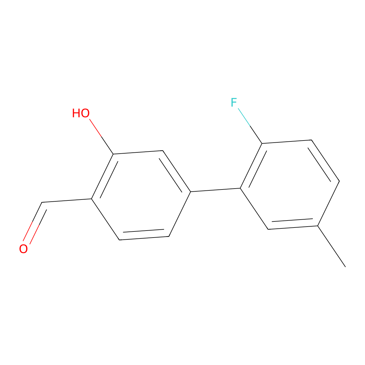 5-(2-Fluoro-5-methylphenyl)-2-formylphenol molecular structure, CAS 1261902-57-1
