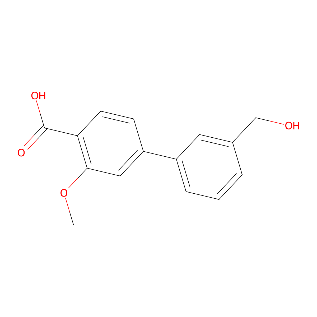 4-(3-Hydroxymethylphenyl)-2-methoxybenzoic acid molecular structure, CAS 1261902-58-2