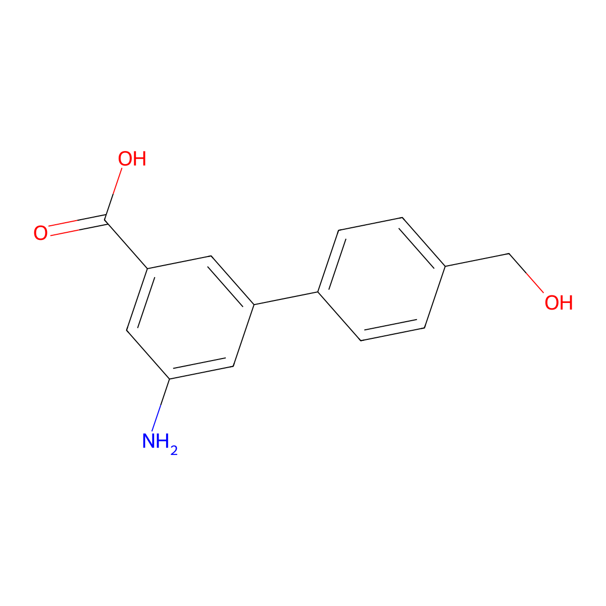 3-Amino-5-(4-hydroxymethylphenyl)benzoic acid molecular structure, CAS 1261902-61-7