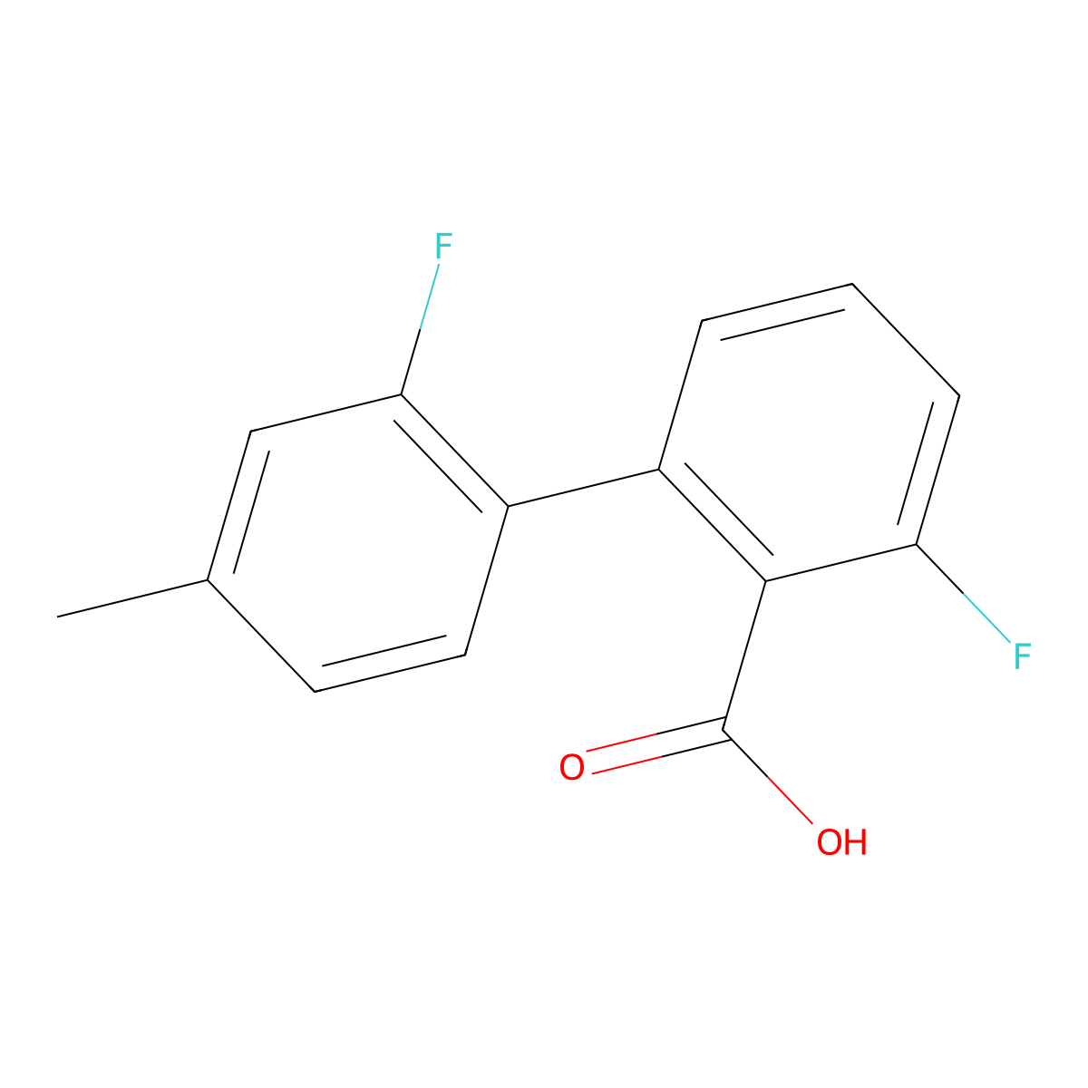 6-Fluoro-2-(2-fluoro-4-methylphenyl)benzoic acid molecular structure, CAS 1261902-63-9