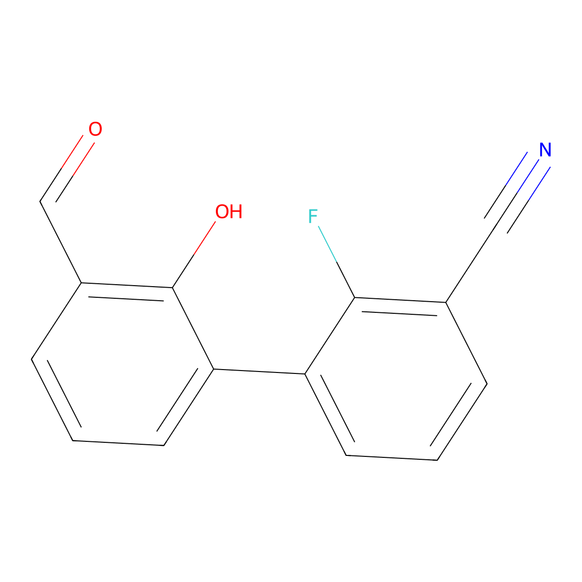 6-(3-Cyano-2-fluorophenyl)-2-formylphenol molecular structure, CAS 1261902-68-4