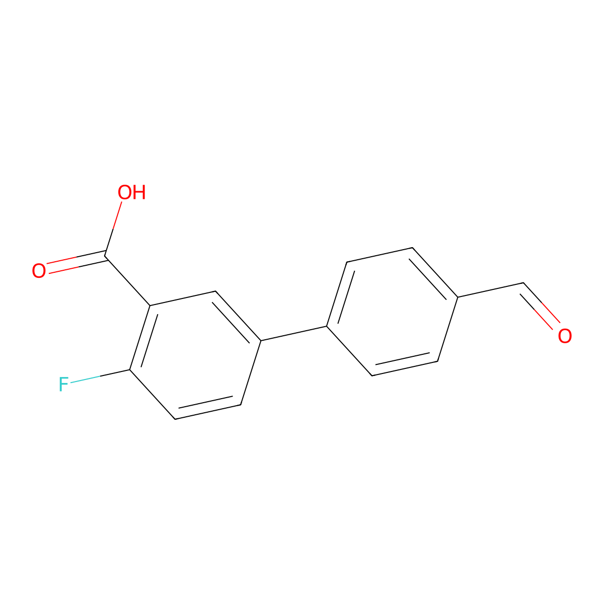 2-Fluoro-5-(4-formylphenyl)benzoic acid molecular structure, CAS 1261902-69-5