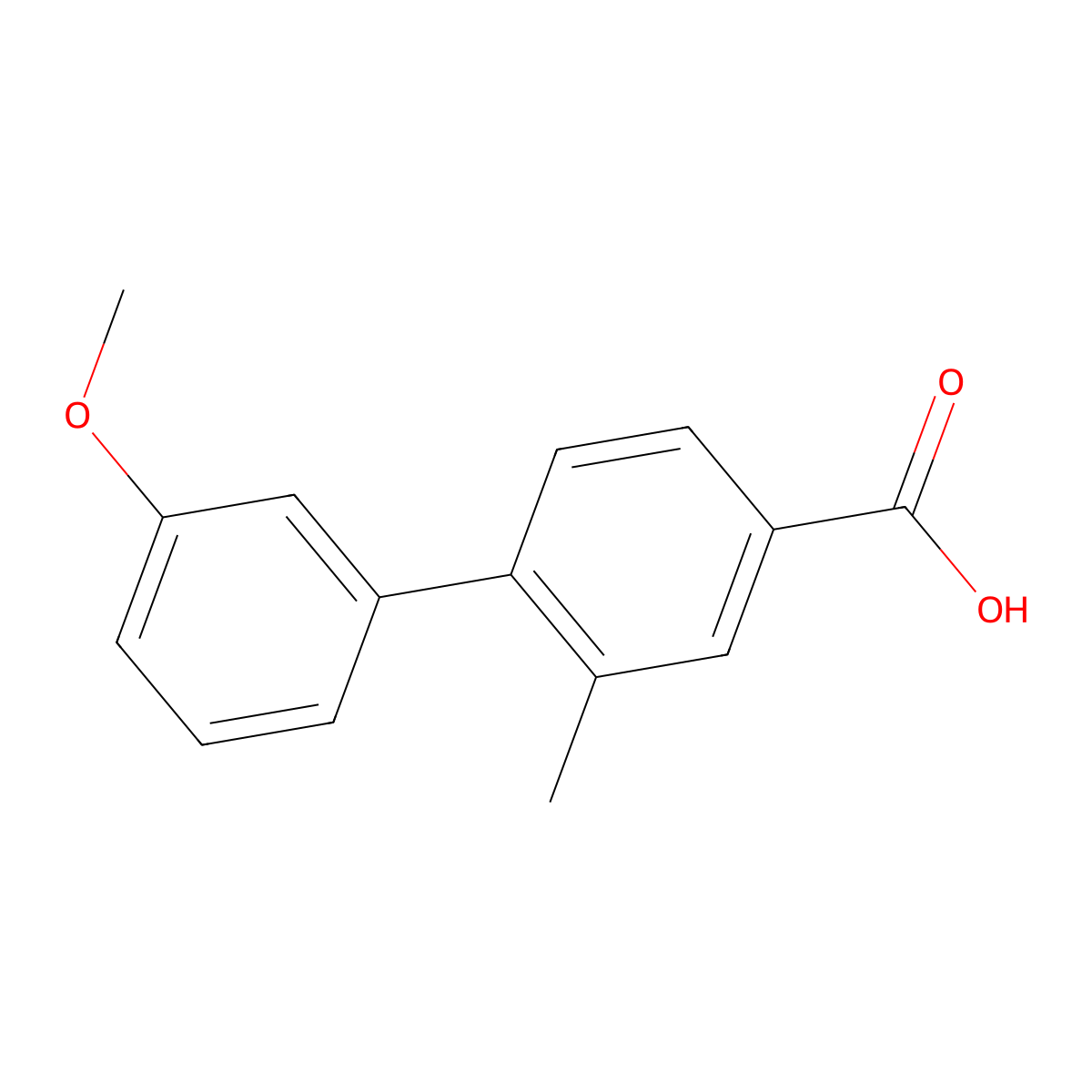 4-(3-Methoxyphenyl)-3-methylbenzoic acid molecular structure, CAS 1261902-72-0