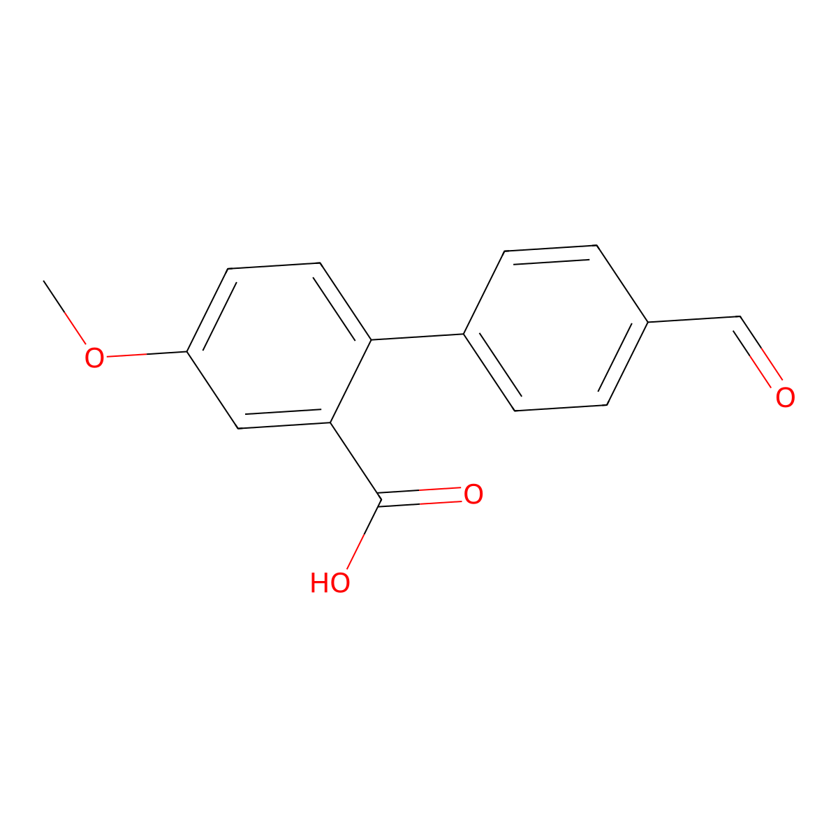 2-(4-Formylphenyl)-5-methoxybenzoic acid molecular structure, CAS 1261902-74-2