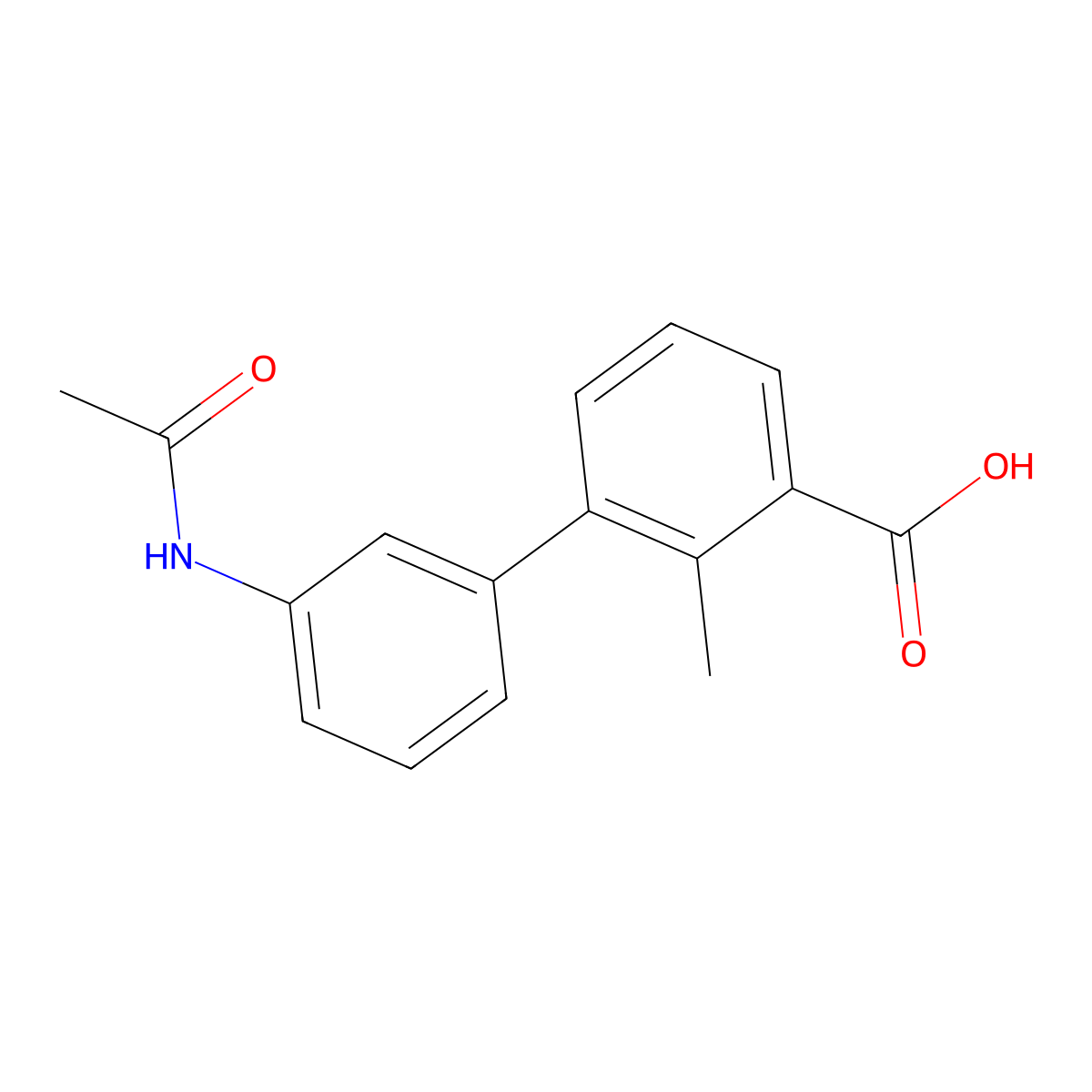 3-(3-Acetylaminophenyl)-2-methylbenzoic acid molecular structure, CAS 1261902-75-3