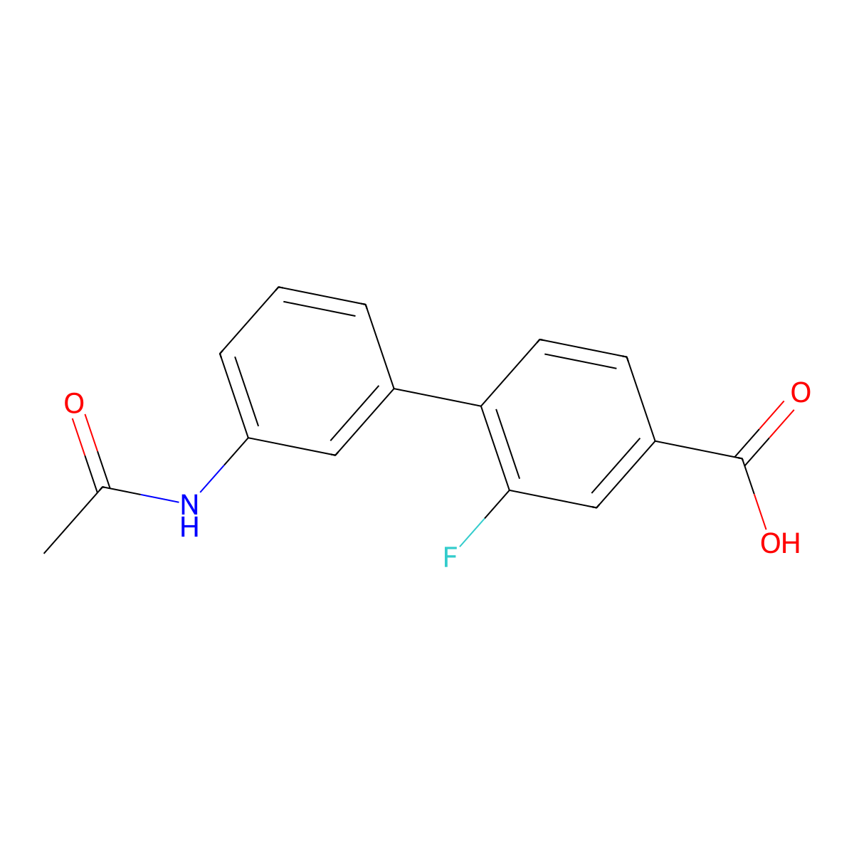 4-(3-Acetylaminophenyl)-3-fluorobenzoic acid molecular structure, CAS 1261902-85-5