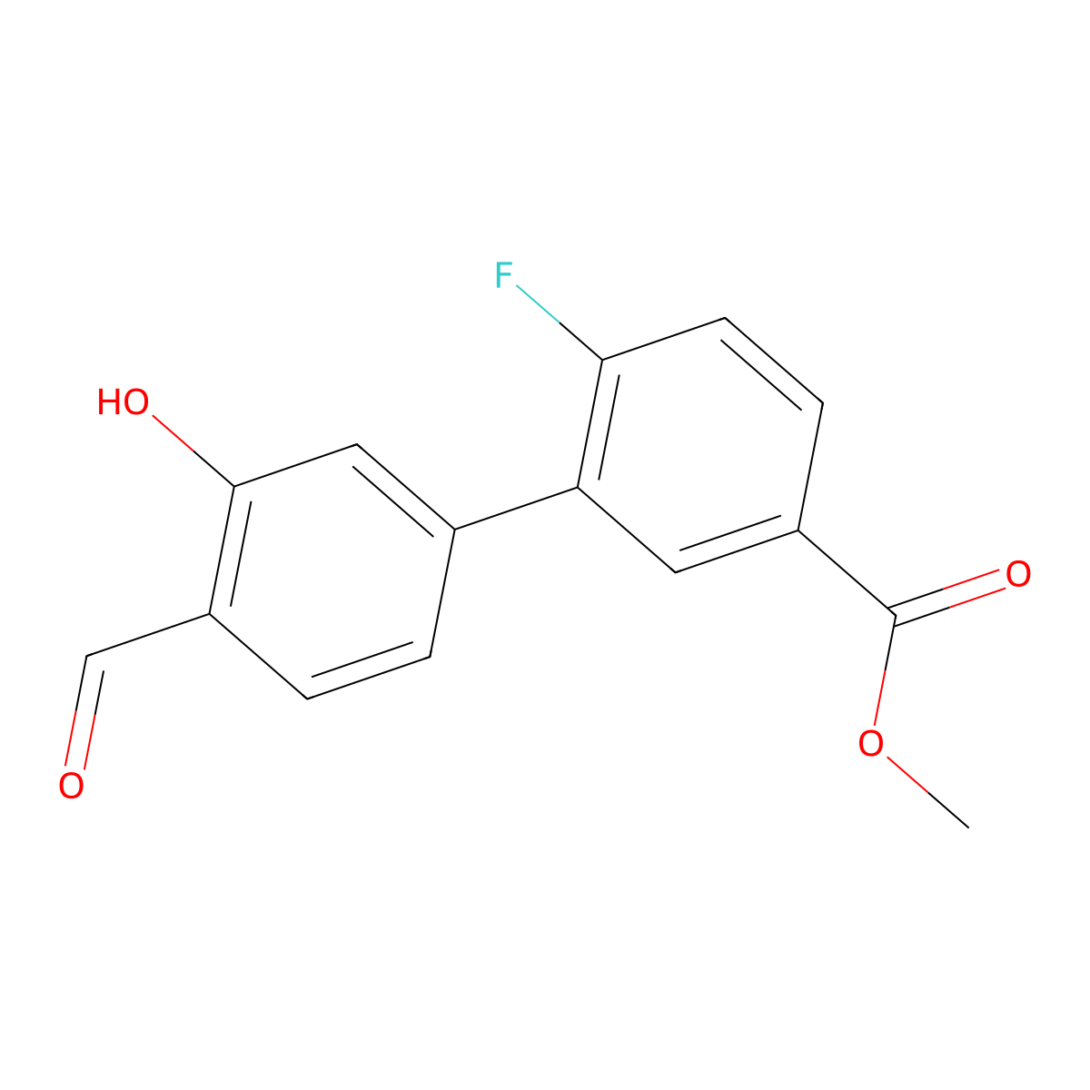 5-(2-Fluoro-5-methoxycarbonylphenyl)-2-formylphenol molecular structure, CAS 1261902-86-6