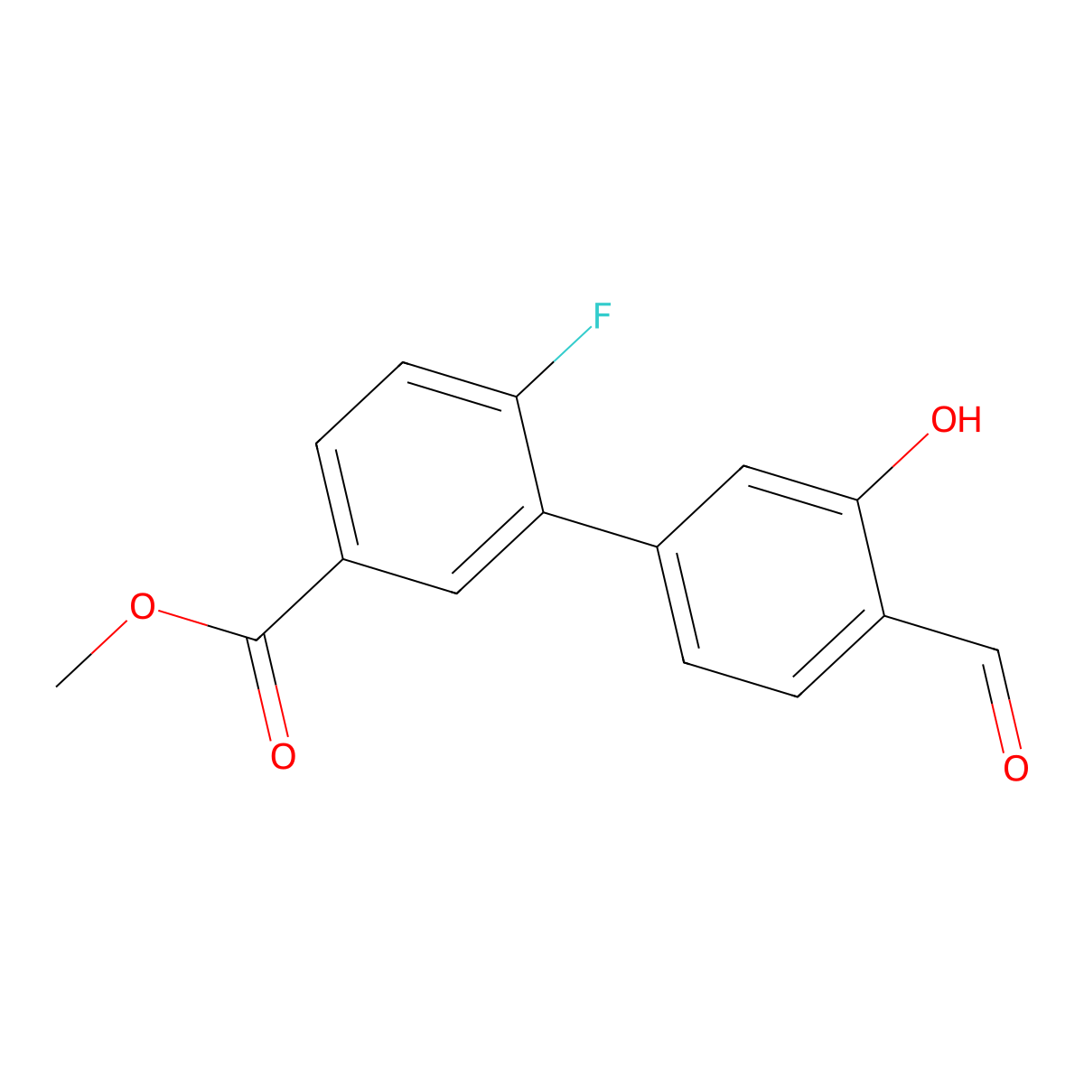 5-(2-Fluoro-5-methoxycarbonylphenyl)-2-formylphenol molecular structure, CAS 1261902-86-6