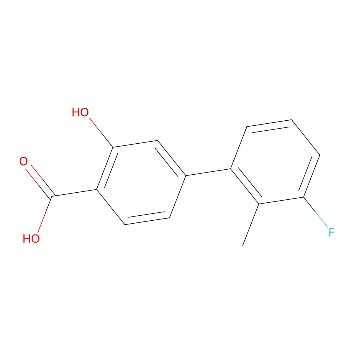 4-(3-Fluoro-2-methylphenyl)-2-hydroxybenzoic acid molecular structure, CAS 1261902-94-6